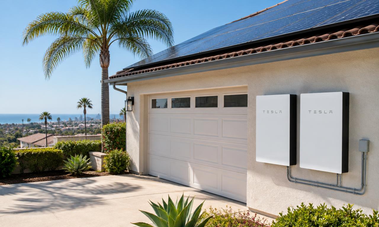 Home battery installed on a San Diego home with solar